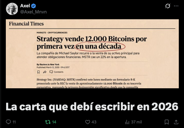 Fuente: X. Articulo sobre la debacle de Strategy