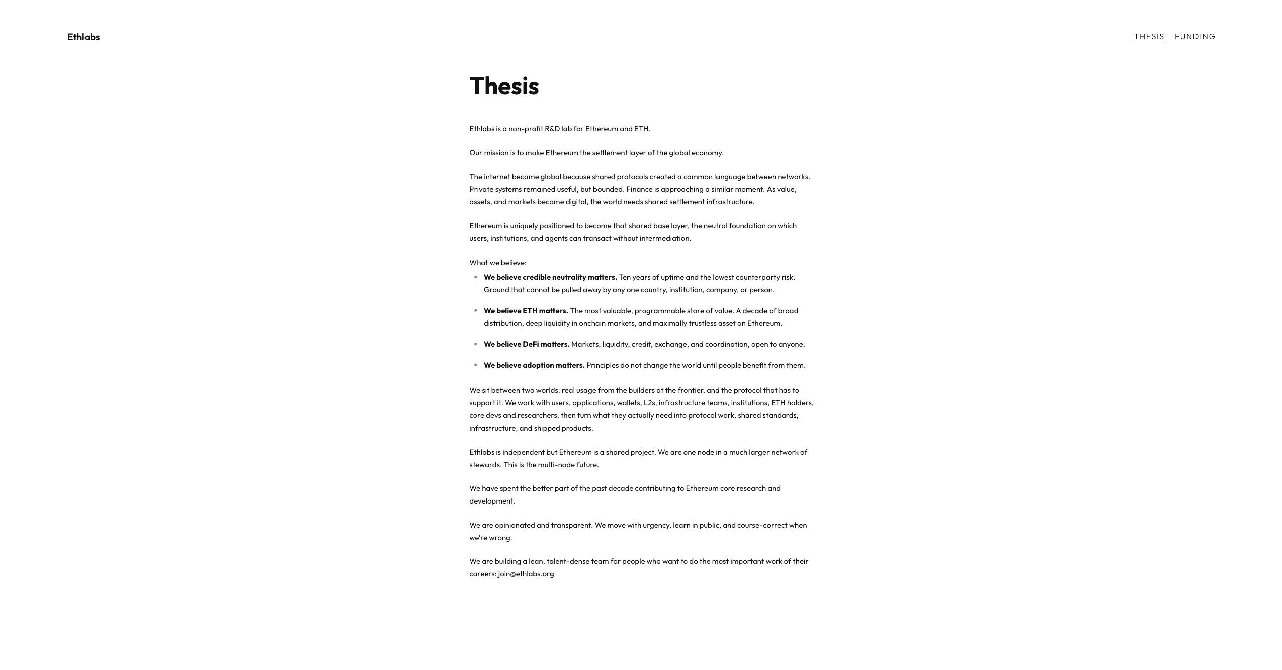Fuente: Ethlabs. Tesis de la fundación.